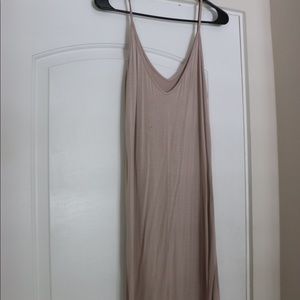 Beige cami dress, reaches mid thigh